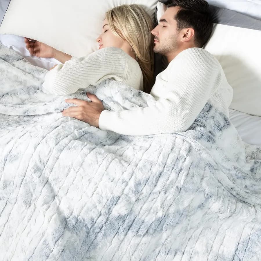 Coperta riscaldata Twin Size 62" x 84" Coperta elettrica con timer da 0,5-12 ore e 10 livelli di riscaldamento Dou blu marmo certificato ETL