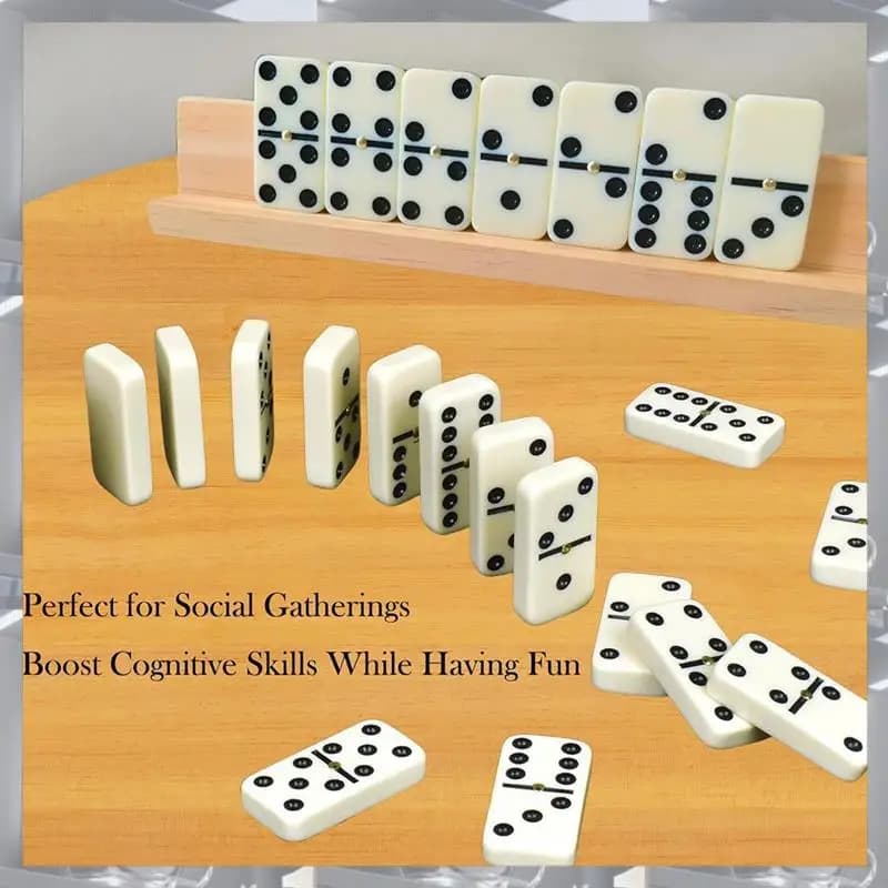 A84F-Dominos Set Per Adulti Domino Giochi Da Tavolo Classici 28 Piastrelle Doppio 6 Domino Giochi Per Famiglia Per Bambini E Adulti