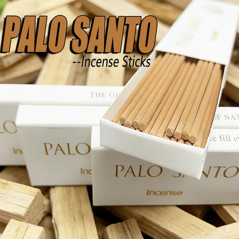 Bastoncini d'incenso Palosanto Premium in scatola, bastoncini d'incenso naturali lunghi 12 cm realizzati con polvere di legno sacro naturale, con una fragranza forte e duratura, stimolante e rinfrescante, purifica l'aria, adatti per la casa, l'ufficio, gli hotel, i club e un regalo ideale per le vacanze.