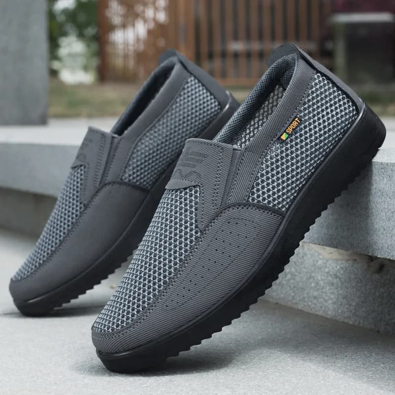 New Breathable Men's Net Shoes, Big Size Casual Slip-On Moccasins