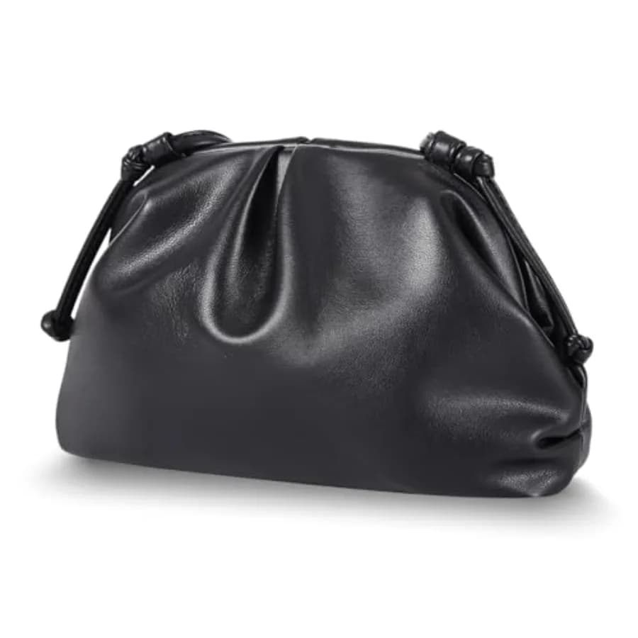 Borsa a mano Huralona elegante in pelle vegana plissettata, pochette super morbida a nuvola, borsa a tracolla da sera in PU da donna