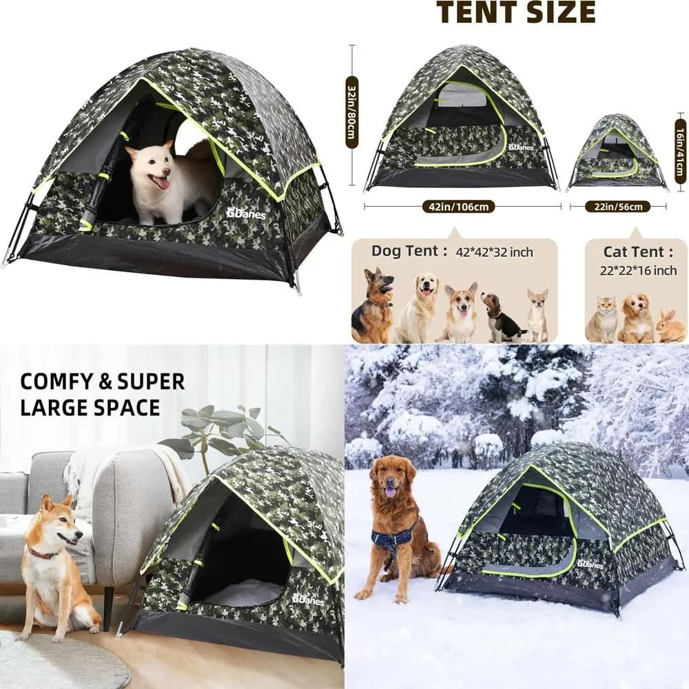 Cuccia Portatile per Animali Domestici - Letto per Cani da Esterno/Interno con Morbida Imbottitura per Razze Grandi, 42 x 42 x 32