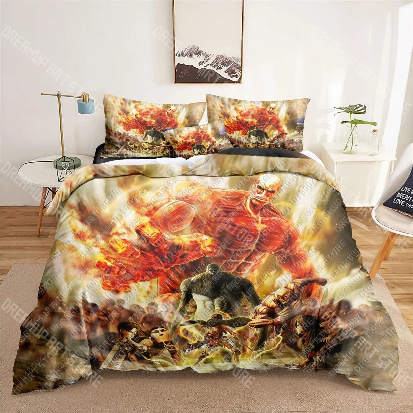 Attack on Titan anime 3D Set biancheria da letto copripiumino con stampa Adulti_ trapunta da letto per bambini regalo di compleanno dropshipping
