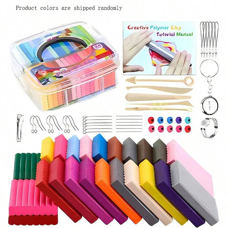 Kit per la creazione di orecchini in argilla polimerica a 24 colori per regali arti e mestieri, set per la creazione di gioielli artigianali per orecchini fai-da-te per ragazze e adulti