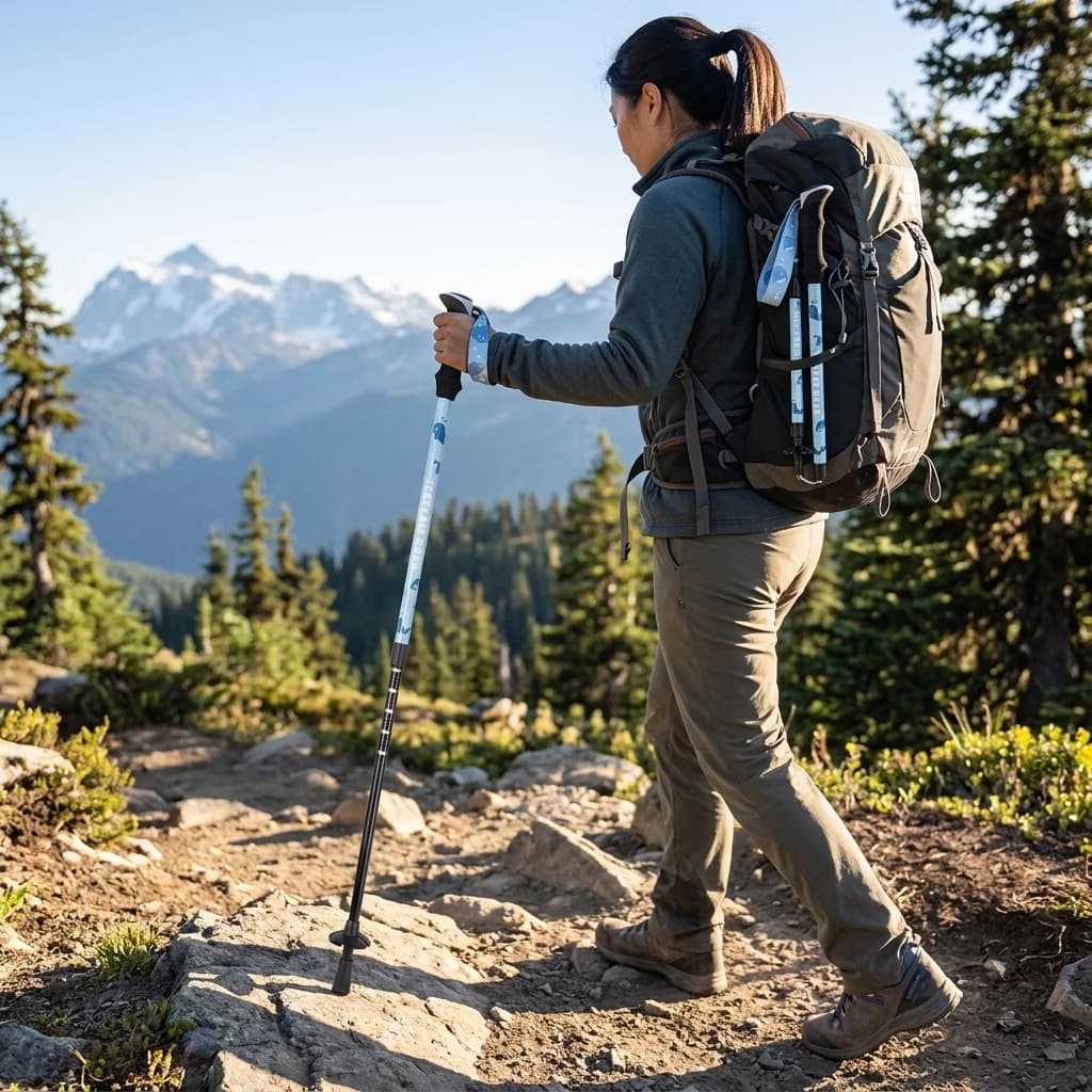 Professional Trekking Poles Foldable Hiking Sticks for Camping Travel Gear 7075 Aluminum Alloy Lightweight Durable Support