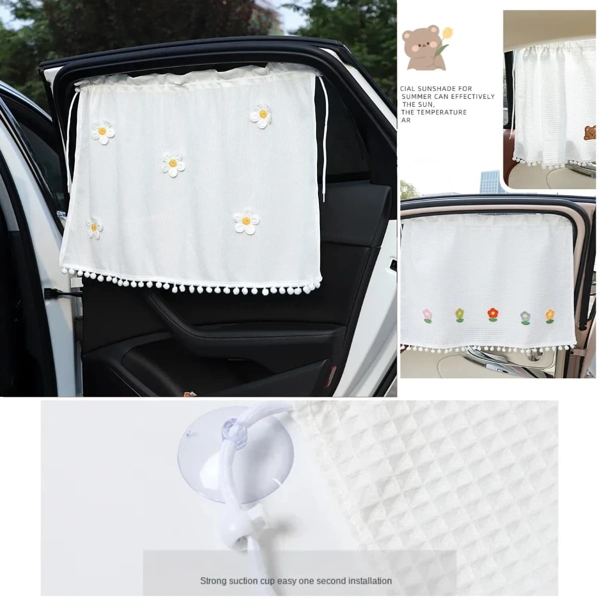 Car Parasol Tents with Suction Cup - Side Parasol Tent for Children, Heat and Privacy Protection, Solar Protection Accessories