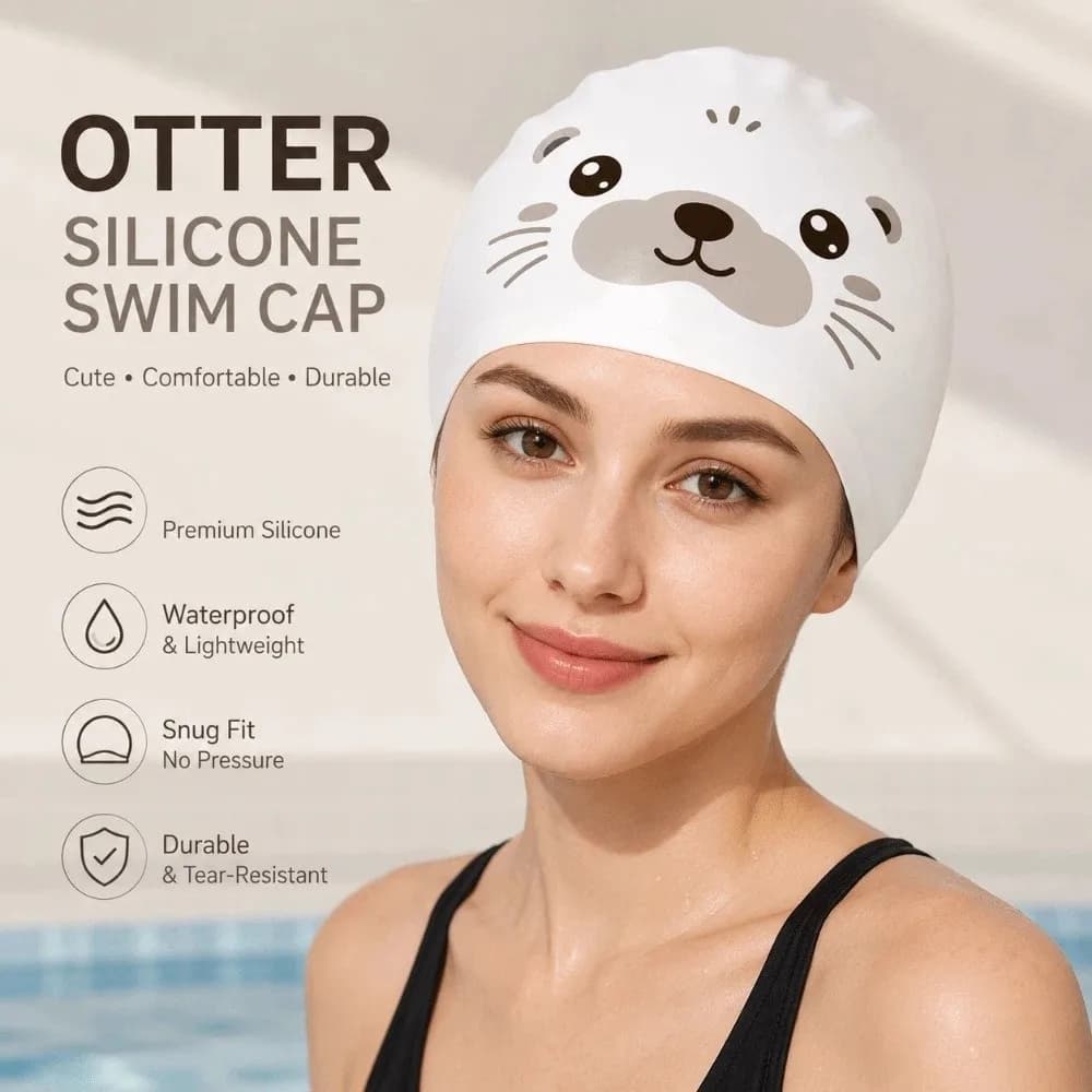 Creative Swimming Hat Funny High Elasticity Silicone Swim Cap Waterproof Ear Protection Bathing Caps Water Activities