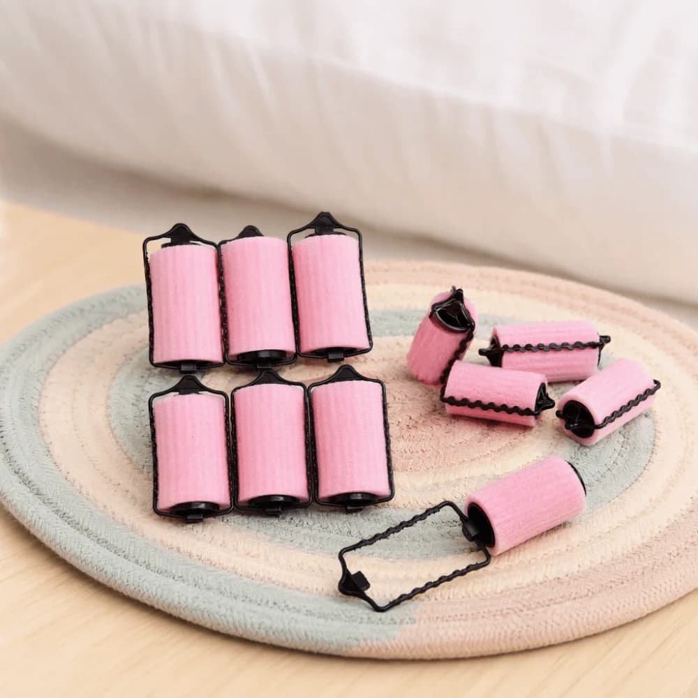 6PCS Soft Foam Material Sponge Hair Curlers Self Holding Design Large Size No-Heat Rollers Overnight Hair Rollers For Women