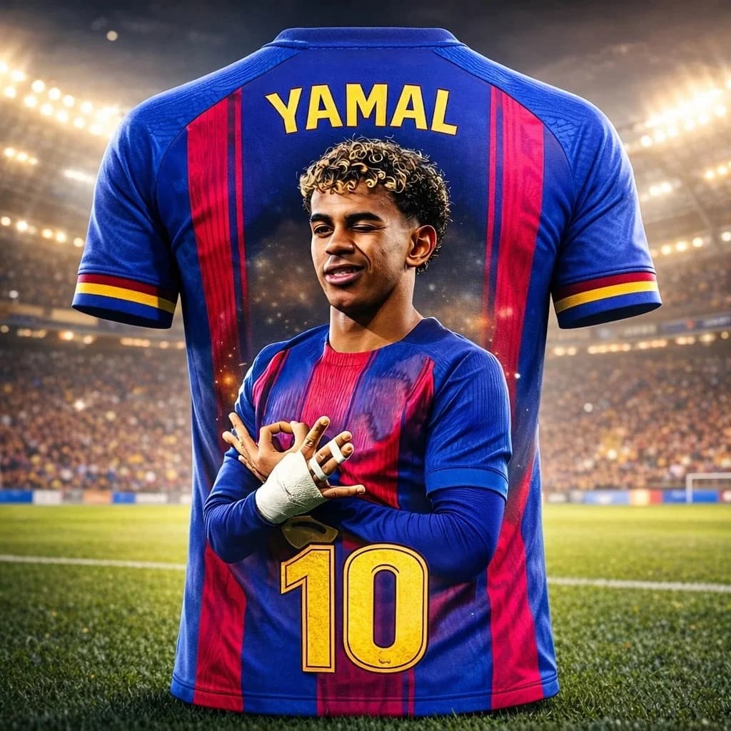 Ramien Yamal 2026 Summer 3D Football Jersey Quick-Dry Breathable Outdoor Sports Loose Men's T-shirt