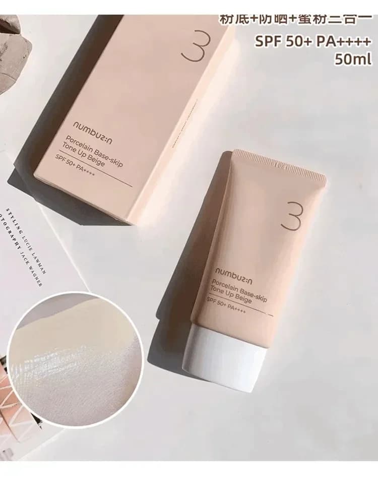 Genuino Originale Corea Trucco Numbuzin NO.3 SPF50PA 50ml Crema Sbiancante Fondotinta Crema Isolante Idratante Pori Invisibili