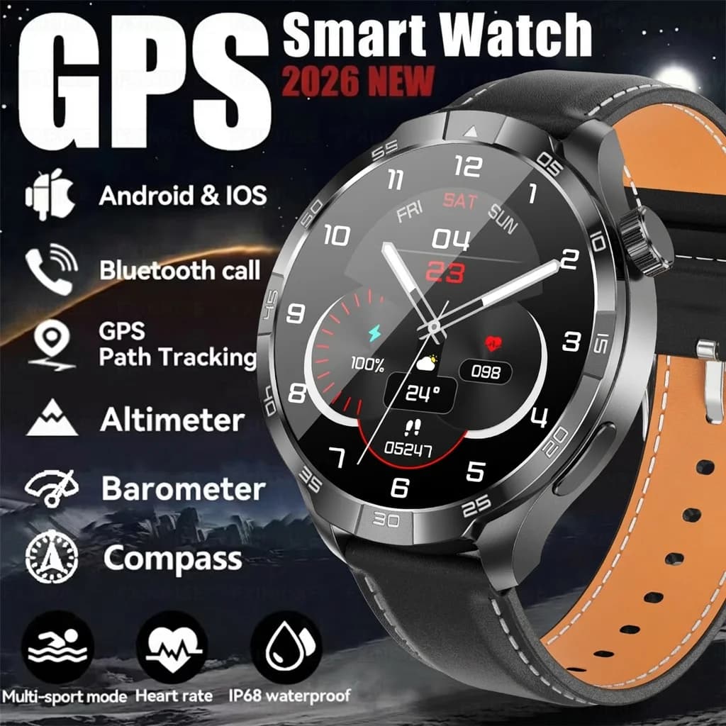 Nuovo Smartwatch NFC con Chiamata Bluetooth per Uomo, GPS, Fitness, Monitoraggio Cardiaco, Impermeabile IP68, Compatibile con Android e iOS
