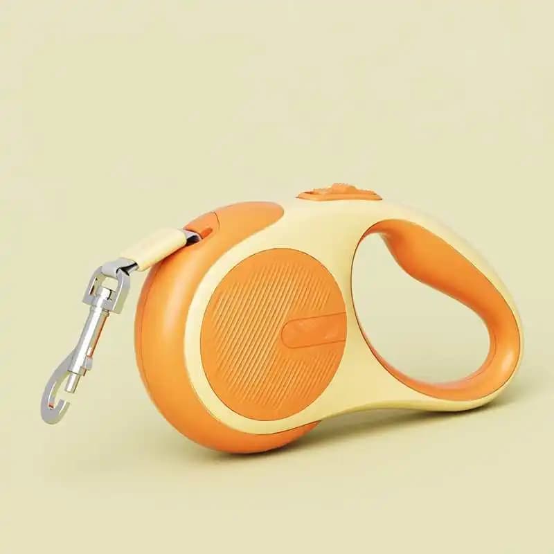 Guinzaglio per cani retrattile, grande guinzaglio per carichi pesanti, manico gommato antiscivolo, freno con una sola mano, nastro in nylon resistente, senza grovigli