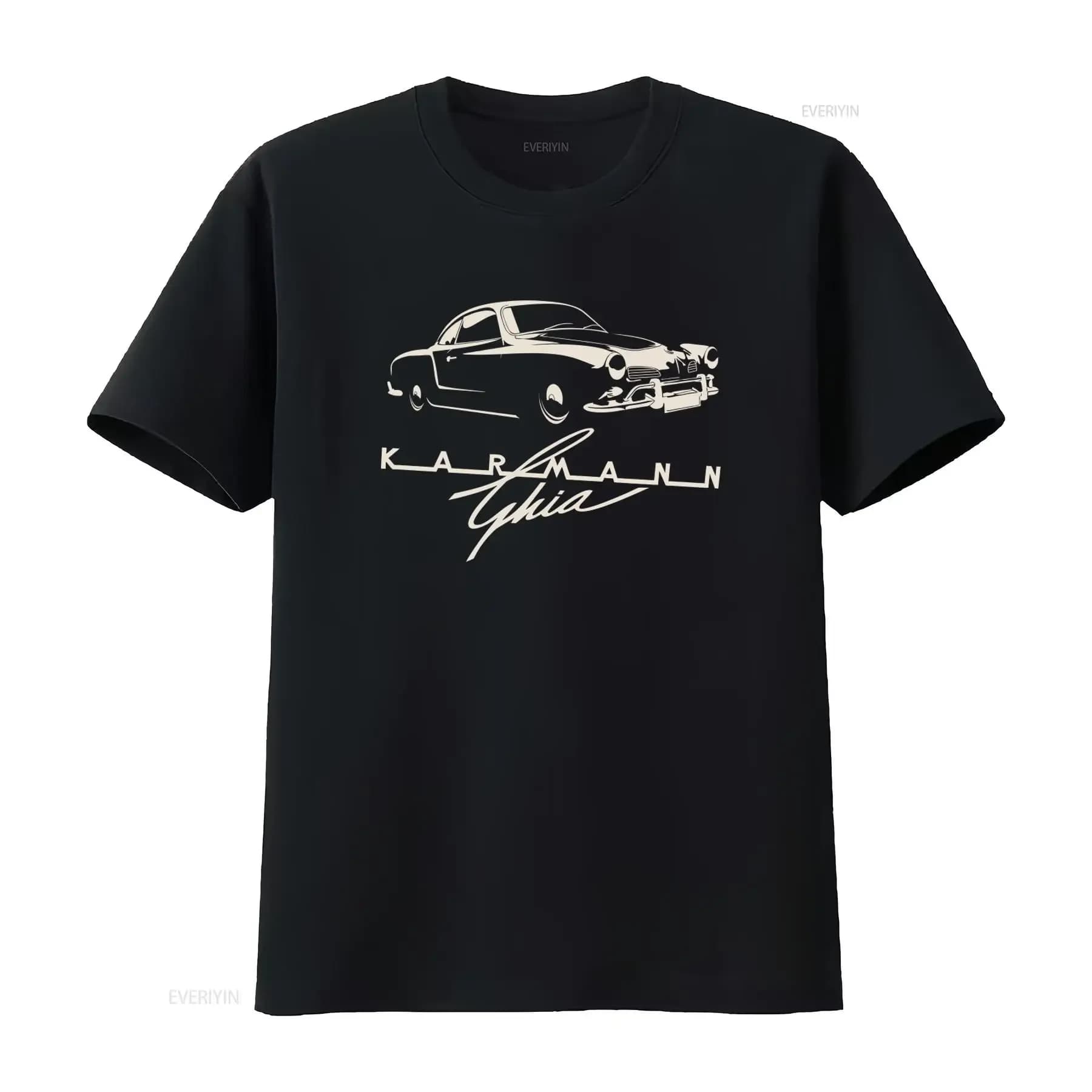 Vintage Retro Karmann Ghia Classic Car T Shirt Hotrod Ratrod Cruiser Style vintage Washed homme Unisex Soft Stylish fashion