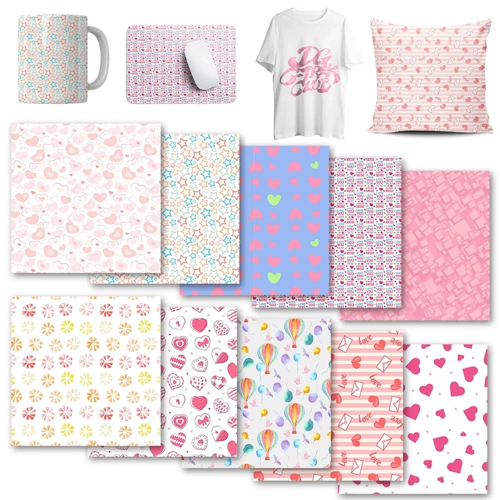 XFX Foglio di inchiostro termico per trasferimento di cartoni animati 12 * 12 IN Carta per trasferimento a sublimazione con pressa a cuore per San Valentino per magliette Tote Bag Artigianato