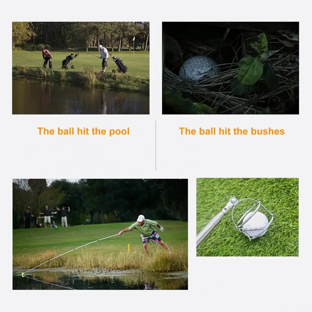 Telescopic Golf Ball Retriever Stainless Steel Golf Ball Retriever Telescopic Tool for Water Bushes Golf Ball Picker Grabber