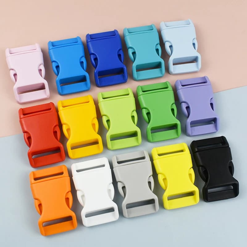 10/20/30 Pezzi Fibbie a Sgancio Rapido in Plastica 10/15/20/25mm per Collari di Animali Domestici, Regolatori per Cinghie, Fibbie a Scatto, Clip per Braccialetti in Paracord, Kit di Chiusure