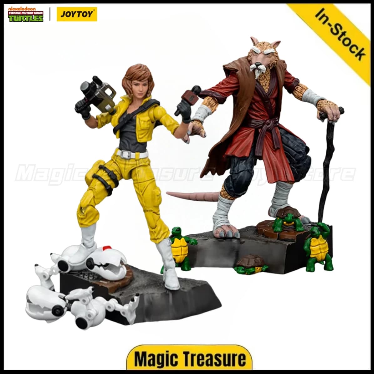 【Disponibile】JOYTOY 1/18 Action Figure TMNT Ninja Turtles Splinter April O'Neil Anime Model Toy