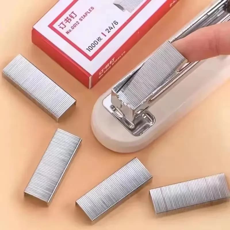 nuovo set da 1000 pezzi 12 # 24/6 punti metallici in acciaio inossidabile per cucitrice, rilegatura, cancelleria, ufficio, scuola, legante, fornitore 0012