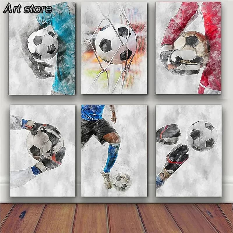 Football Basket Poster Canvas Modern Soccer Boy Decor Printed Wall Art Pictures Living Bedroom Home Decor