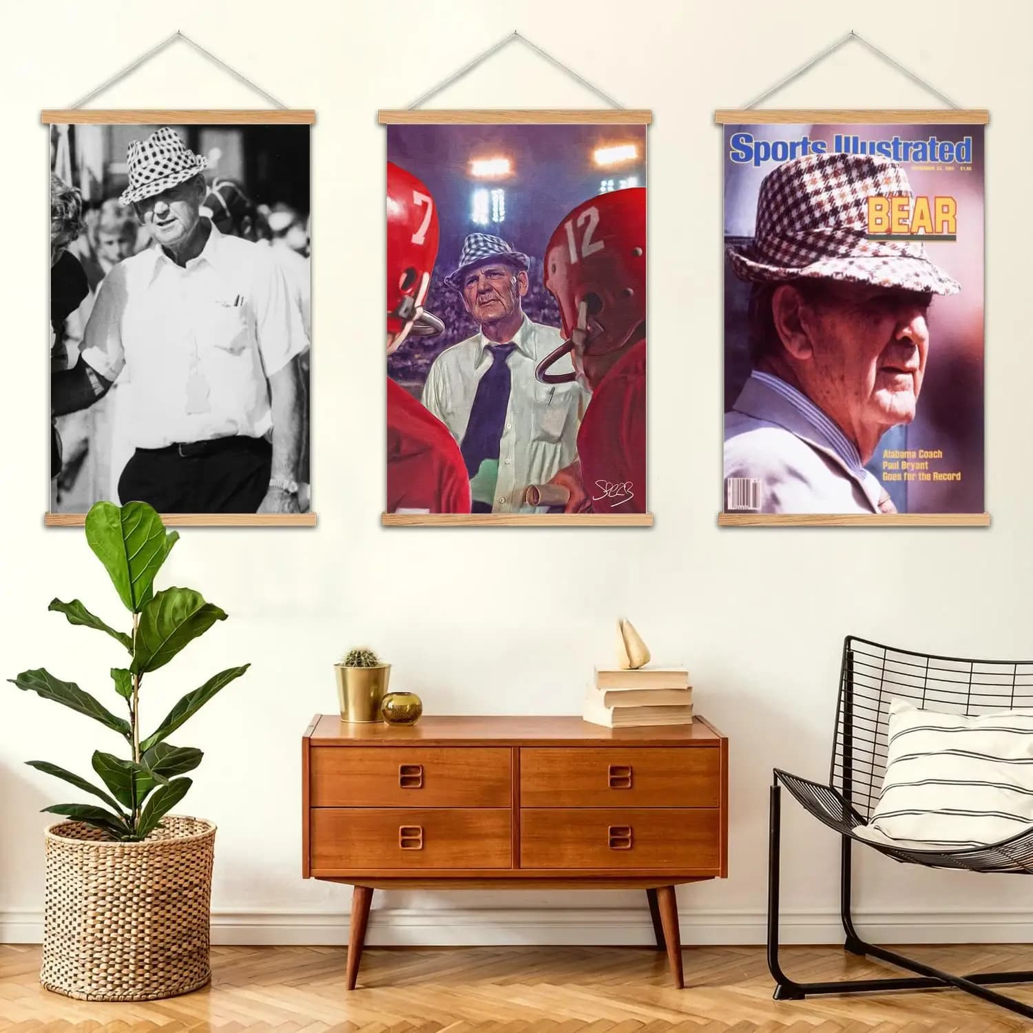 bear bryant Wall painting framed Poster on canvas and wall art, image printing, modern family bedroom furniture, decorative painting