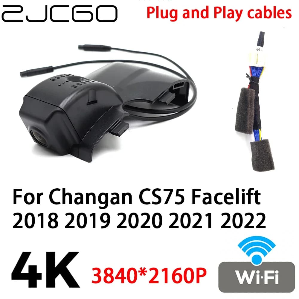 ZJCGO 4K 2160P Auto DVR Dash Cam Plug and Play Video for Changan CS75 Facelift 2018 2020 2021 2022