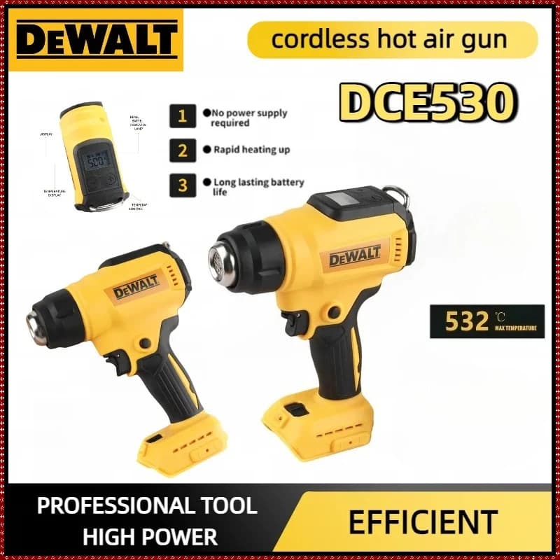 Dewalt DCE530 Pistola Termica Elettrica Intelligente Senza Fili 300W ad Alta Potenza per Saldatura e Termoretrazione