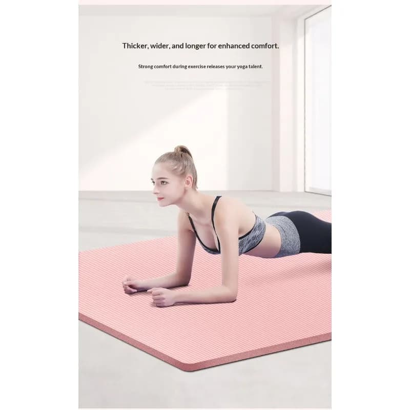 Yoga Mat Thick Non-slip silent cushioning eco-friendly extra wide pilates fitness gym dance rope for jumping pink purple