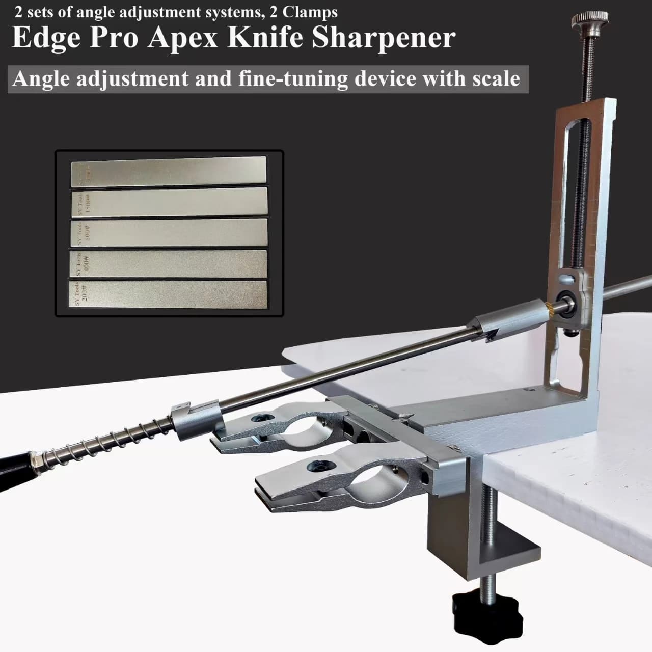 S09 new Professional fixed angle design Apex sharp knife tools for kitchen knives cutting system knives with diamond stone set