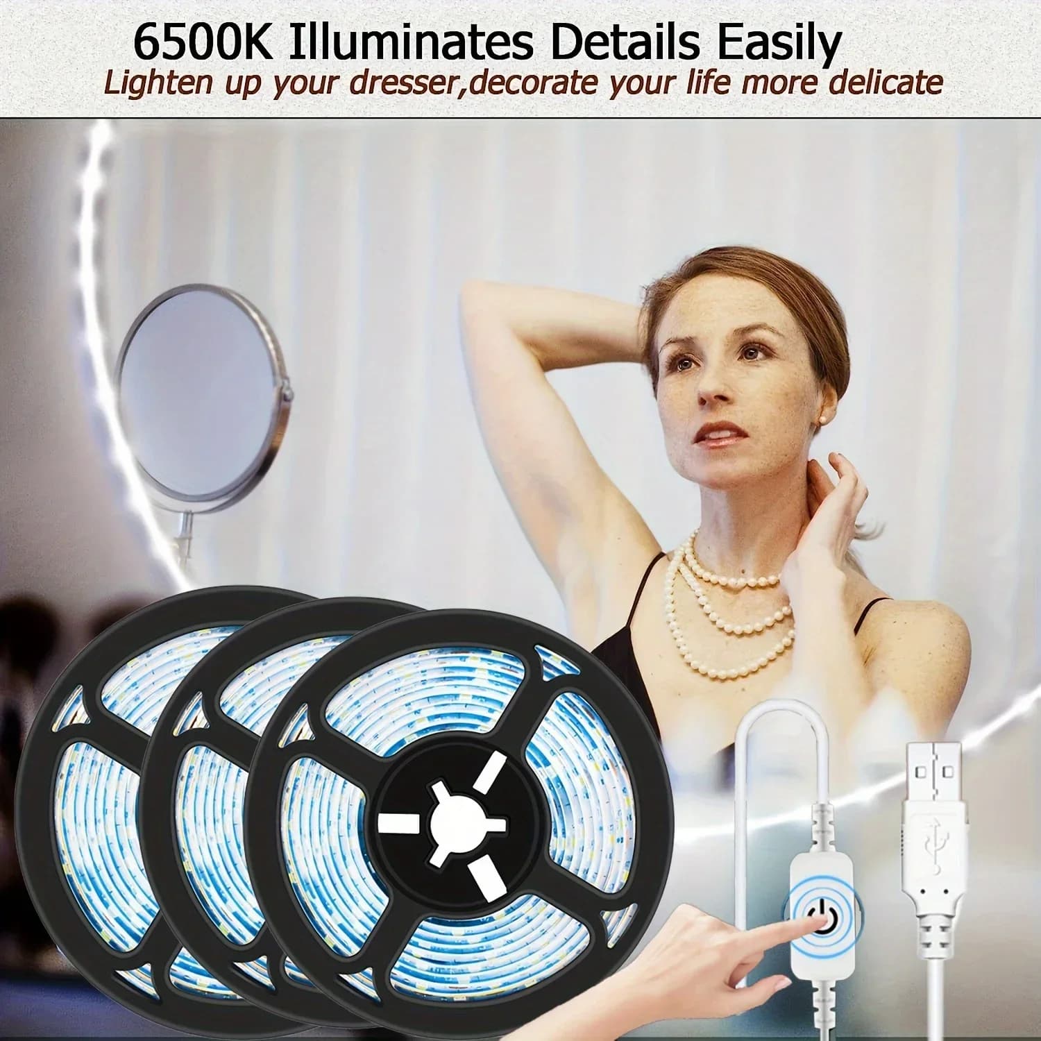 LED Strips USB 5V 2835 SMD Touch Control Switch Tape Light Retro lighting TV for games room Decoration party lighting Camping lighting