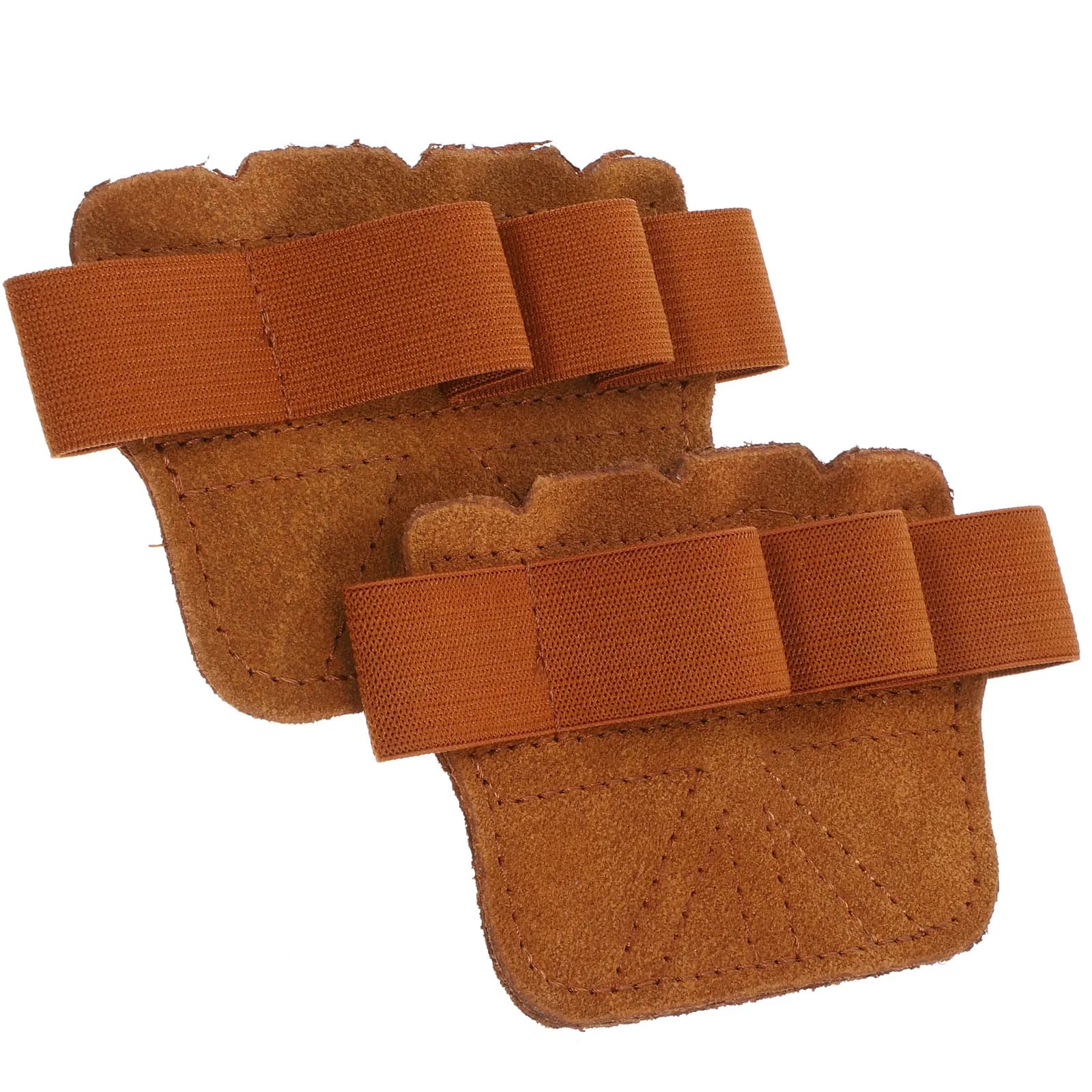 1 Paio di Guanti da Palestra a Quattro Dita in Pelle Bovina e Nylon, Antiscivolo, Resistenti all'Usura, per Sollevamento Pesi e Protezione del Palmo