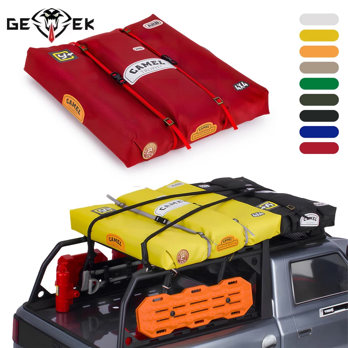 Scale Accessories Roof Luggage Tent Bag Decoration for 1/10 RC Crawler Car Axial SCX10 Traxxas TRX4 Defender Yikong RC4WD D90