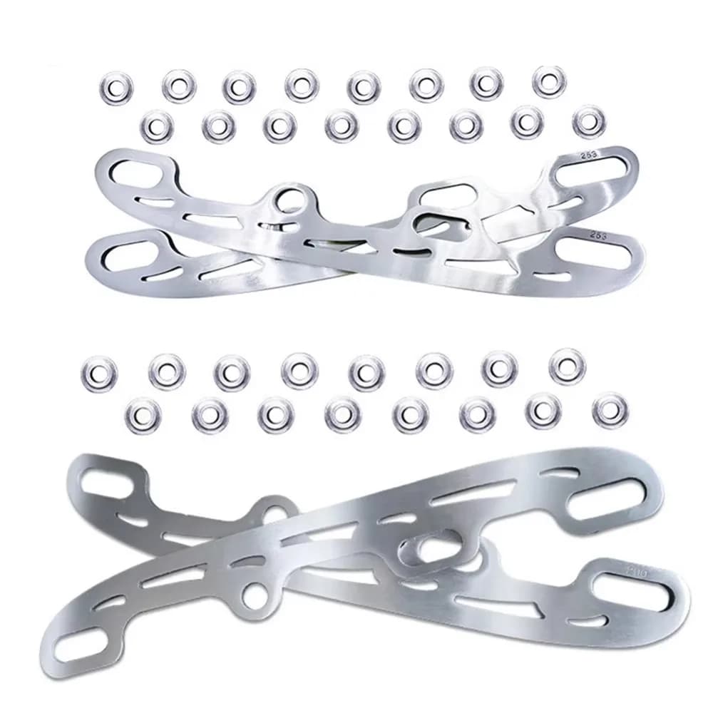 1 paio di lame da pattinaggio durevoli 253/290mm lama da pattinaggio su ghiaccio di ricambio in argento lama da pattinaggio in linea in acciaio inossidabile