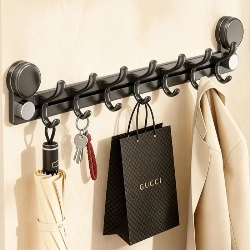 No Drill Door Back Hook Rack Heavy Duty Wall Mount Clothes Hanger Bathroom Household Multi Purpose Hat Coat Storage Organizer