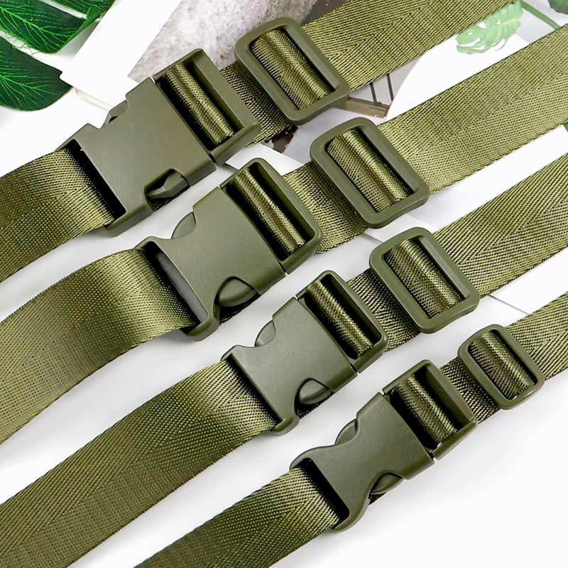 1-5Set Armygreen Tessitura Fastex Fibbia 25/32/38mm Cinturino in plastica Fibbie a sgancio laterale Tri-Glide Regolare Moschettoni Clip per borse