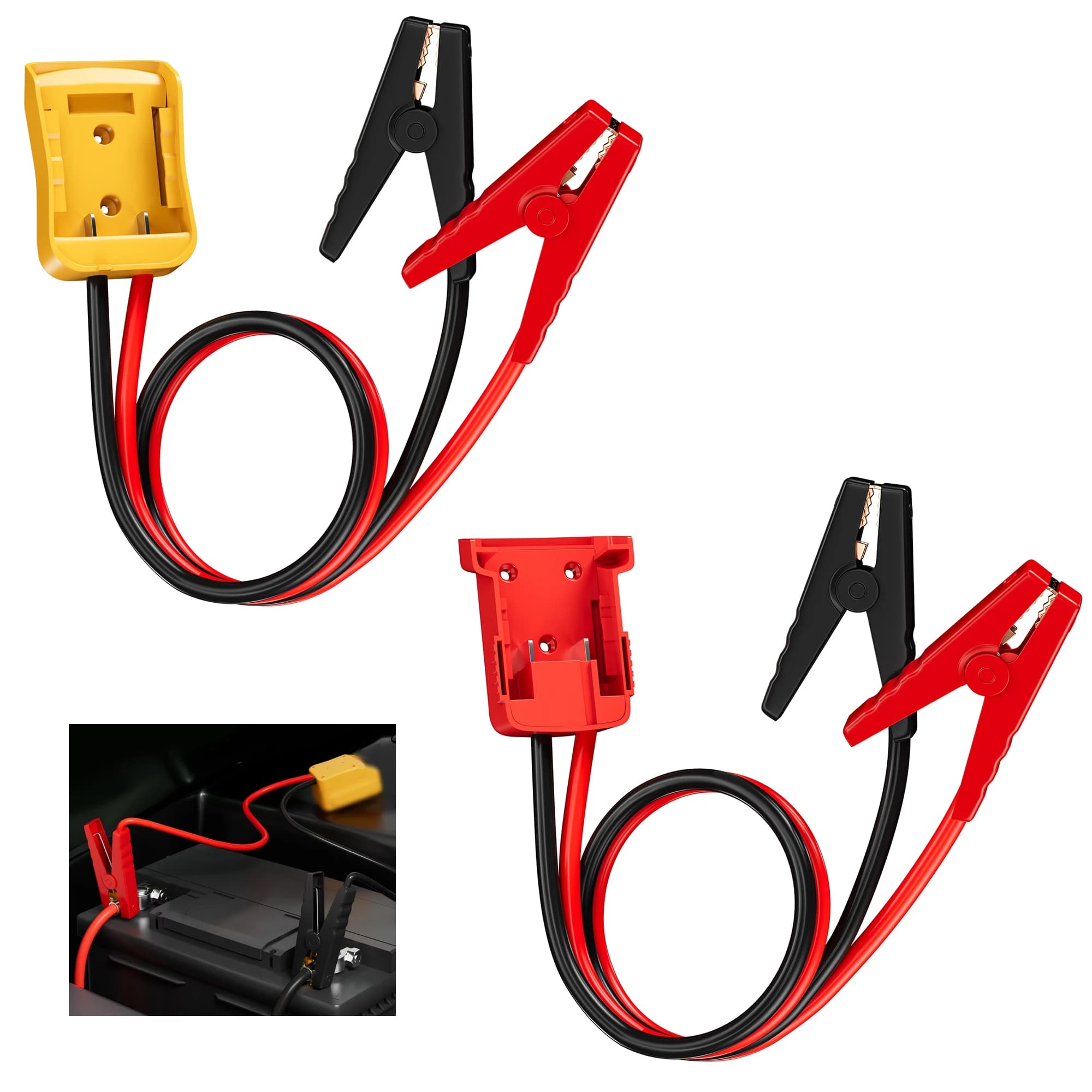 Jumper Cables Clamps Compatible with D.ewalt Mi 20V Battery Jump Starter 1.8M 12AWG Silicone Wire Car Battery Jumper Cable