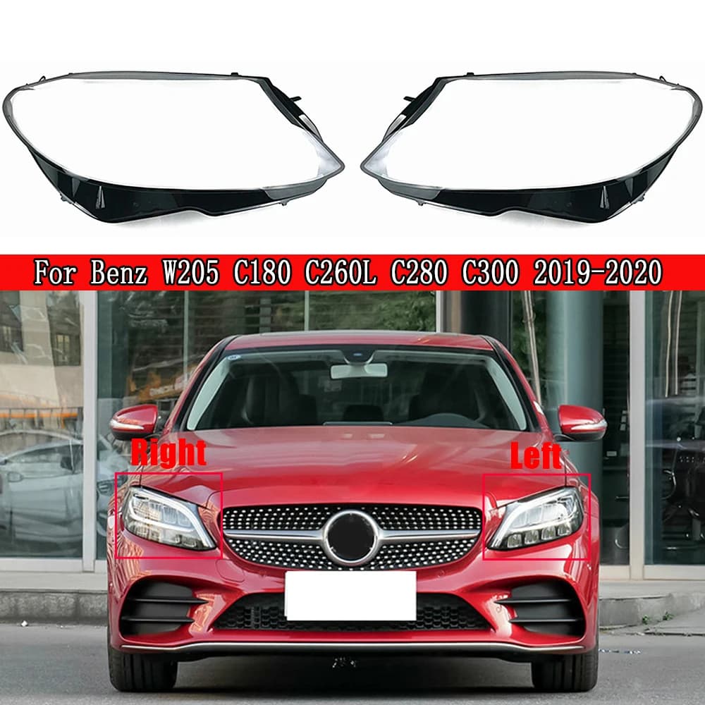 Copertura del faro Per Benz W205 C180 C260L C280 C300 2019 2020 2021 Paralume Trasparente Plexiglass Sostituire Lente Originale