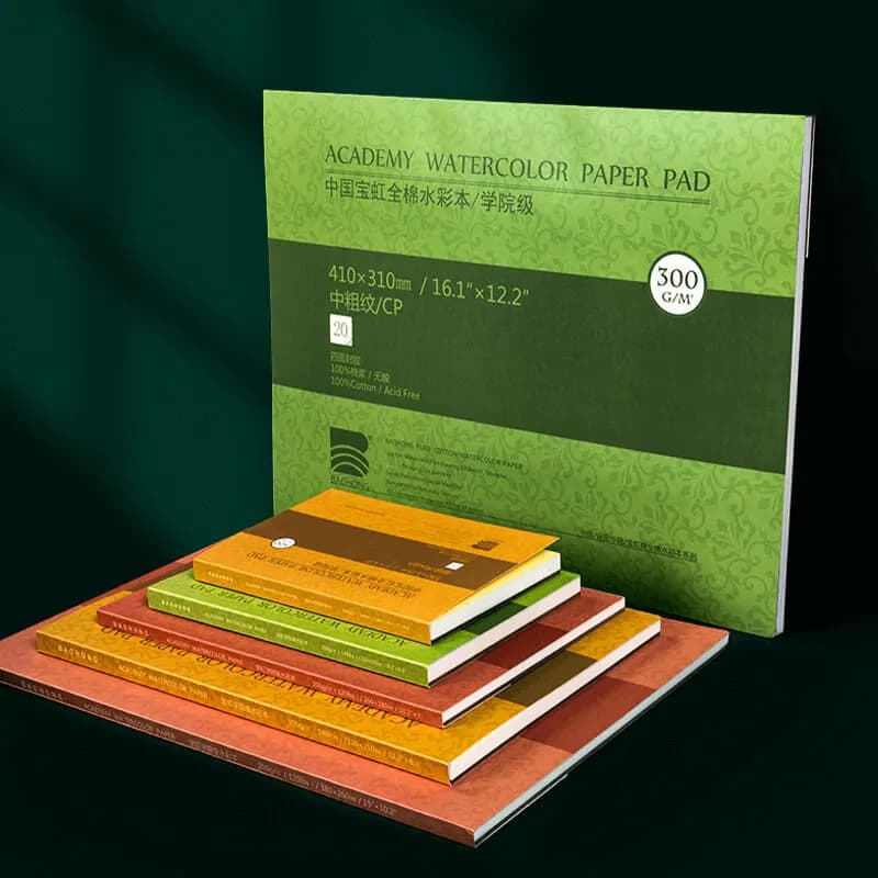 100%Cotton Artist Watercolor Paper Sketchbook Pad 300g 32k 16k 8k 4k A3 A4 A5 Painting Book Medium Thick Fine Grain Art Supplies