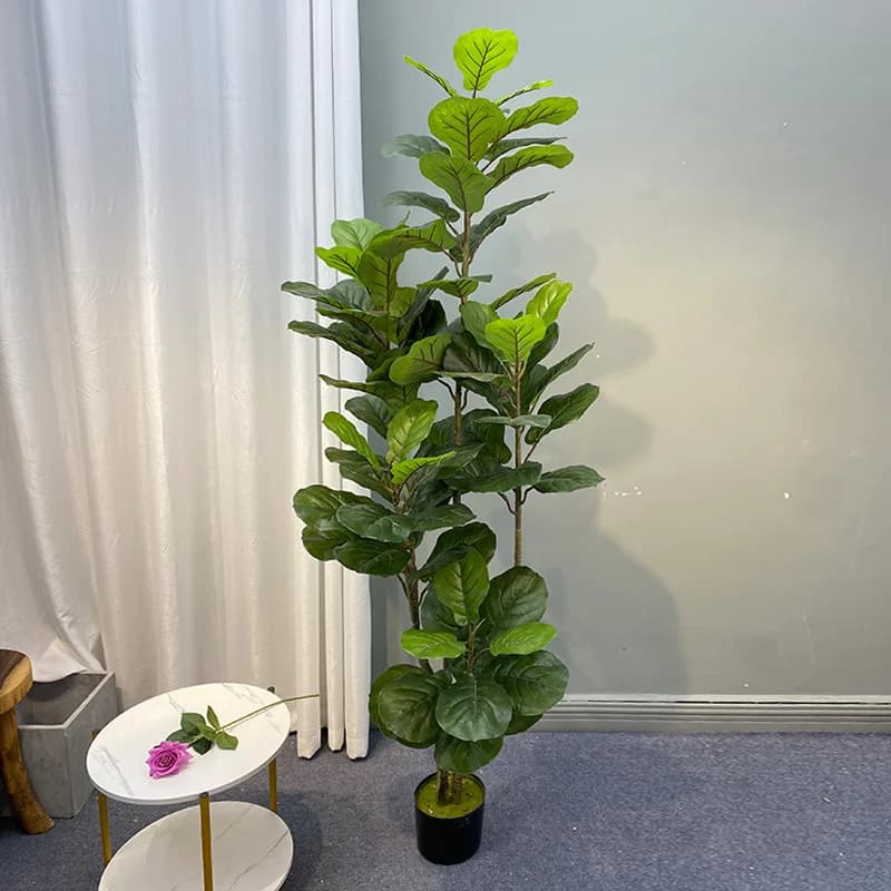 59in grande albero di Ficus piante artificiali albero finto plastica Banyan foglie vero tocco Banyan foglie di albero per la decorazione del negozio dell'ufficio domestico