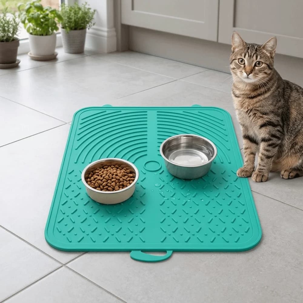 Food Grade Silicone Lick Mat Rectangle Shape Non Slip Surface Dog Lick Pad Portable Size Multi Color Option Pet Slow Feeder Mat