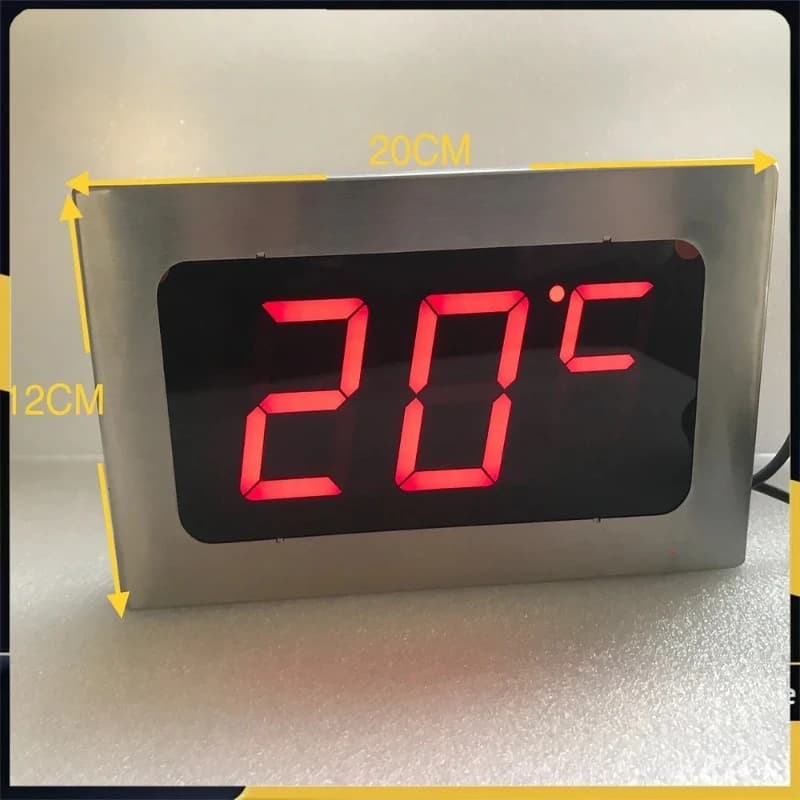 High Precision Digital Thermometer with Large Stainless Steel Display 304 for Freezer, Aquarium, Pool -9 °C up to 99 °C