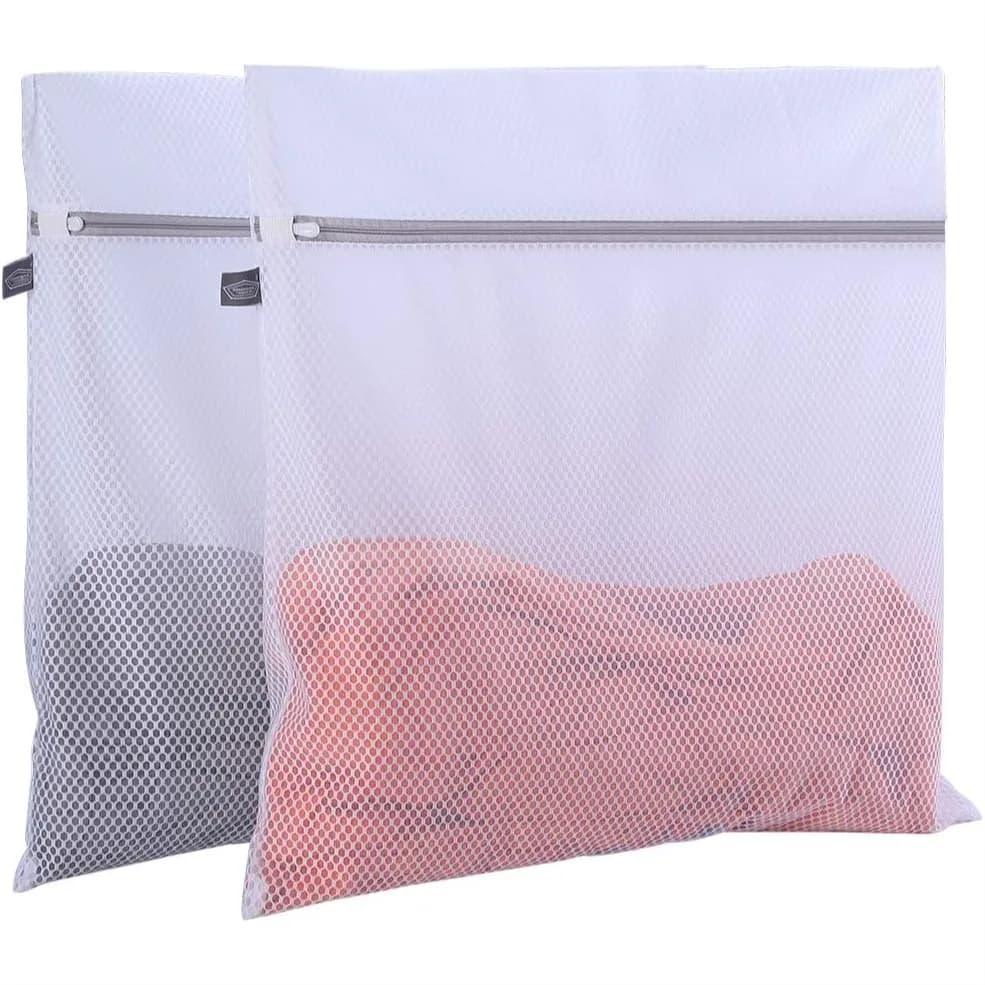 Sacchetti a rete per il lavaggio di capi delicati, grandi 24x24 pollici, design a nido d'ape con protezione anti-groviglio, confezione da 2 per lavatrice