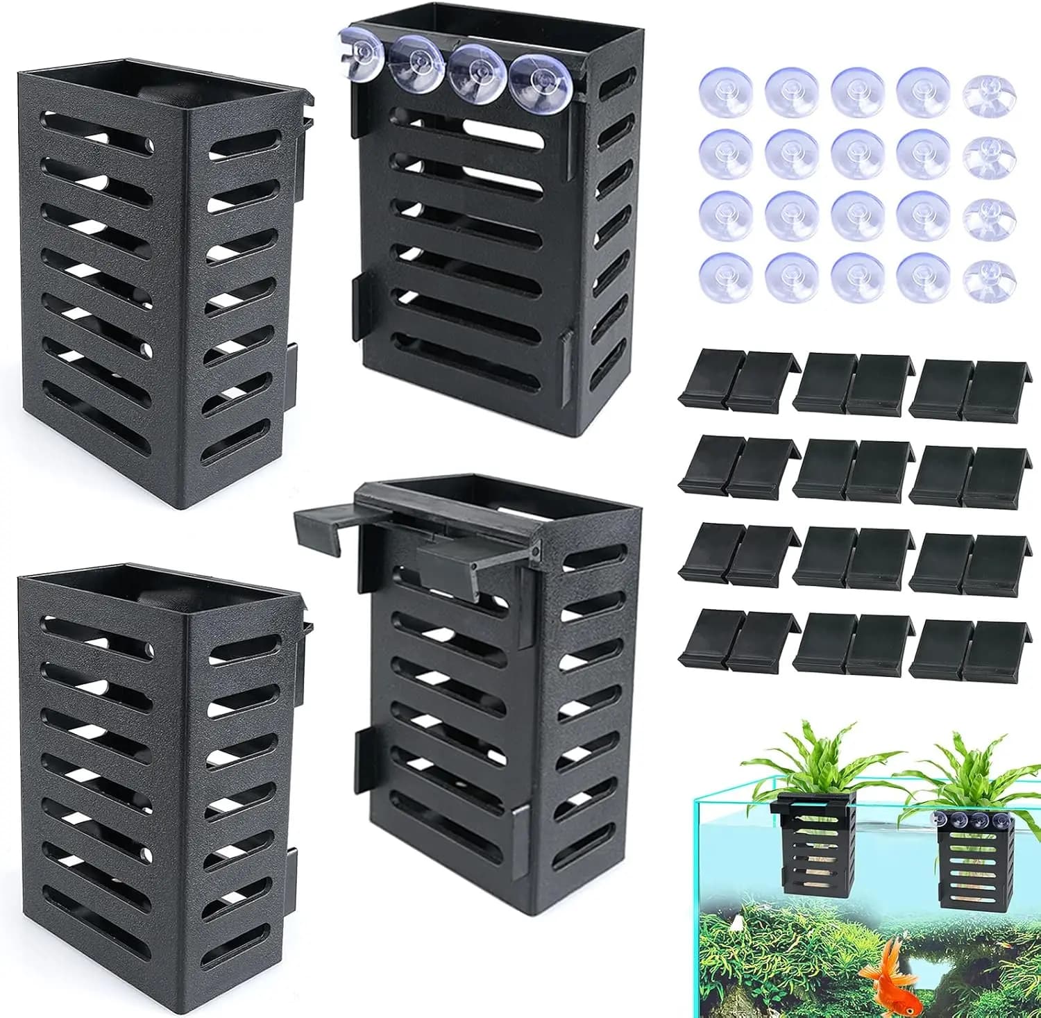 Supporto per piante acquatiche con ganci e ventose per decorazioni per acquari
