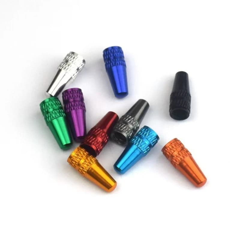 4 pcs valve caps Aluminum alloy for racing bike tyres on road MTB track - tyre wheel cover with French valve