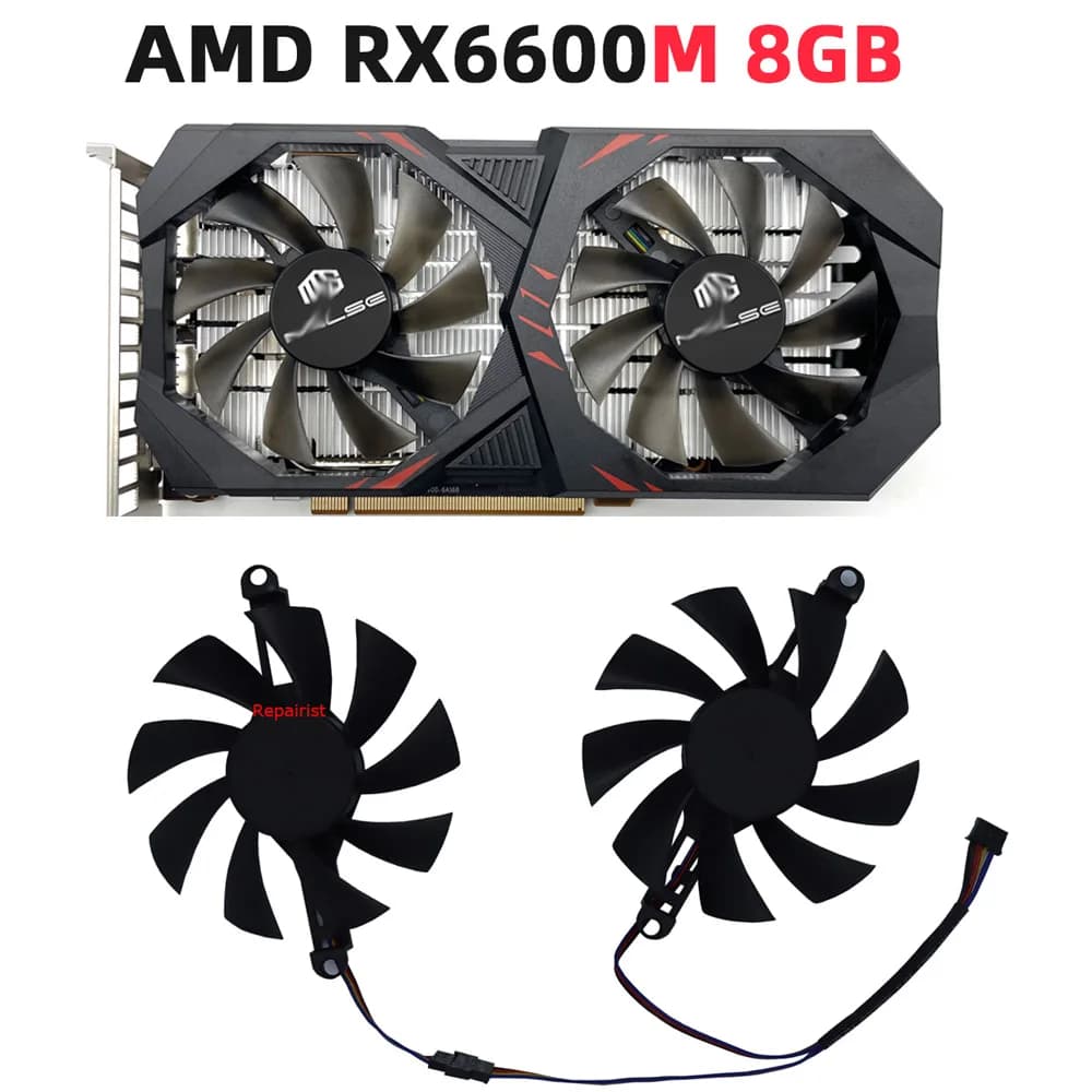 2 pezzi/set, dispositivo di raffreddamento grafico, FL8015 12VB, FL 801512 VB, ventola della scheda video, per AMD MLLSE RX 6600M 8GB, per MLLSE RX 580 RX580 8G Gaming GDDR5