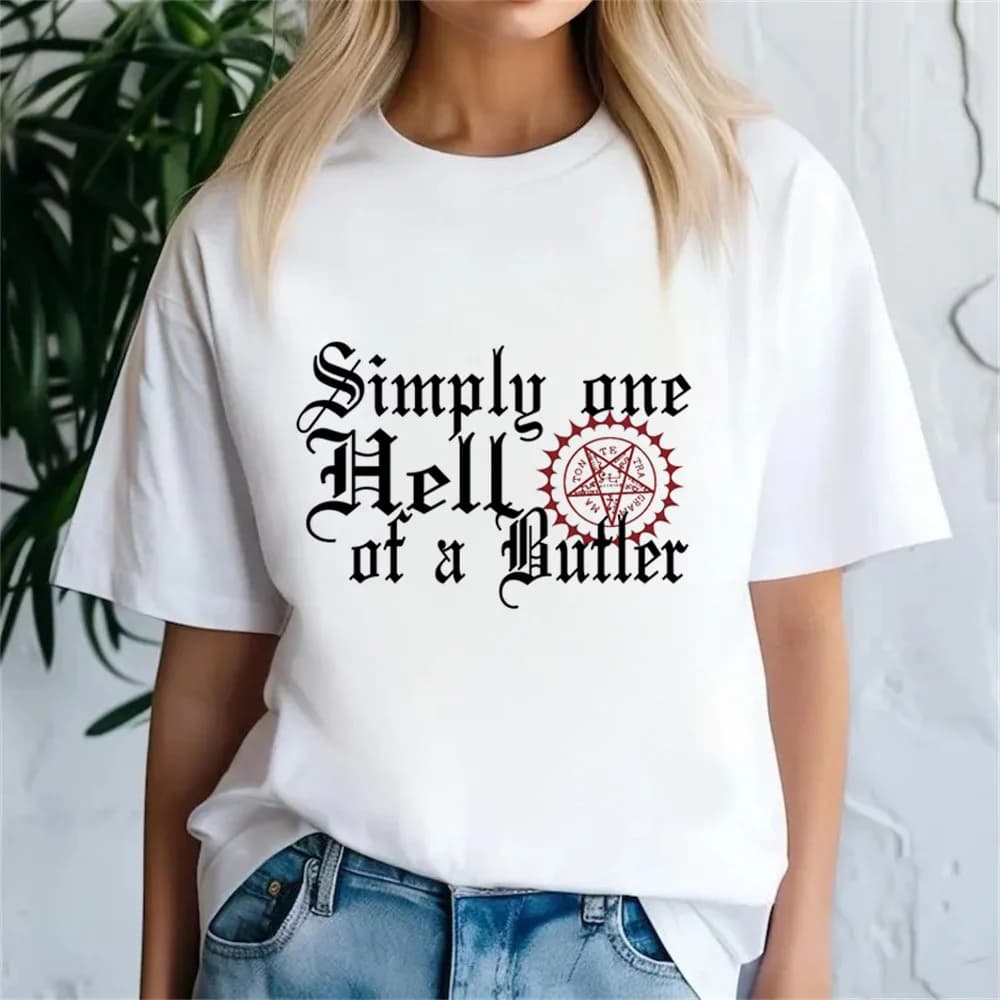 Maglietta Black Butler per adolescenti anni '80 hip hop Trendy Punk Digital maglietta da donna Pop Culture Y2k Classic da donna