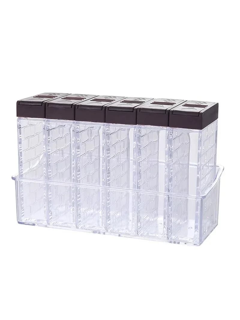 Scatola per condimenti per spezie in PP per organizer per la conservazione delle spezie da cucina, scatola per barattoli di sale e pepe per l'organizzazione domestica da 6 pezzi/set