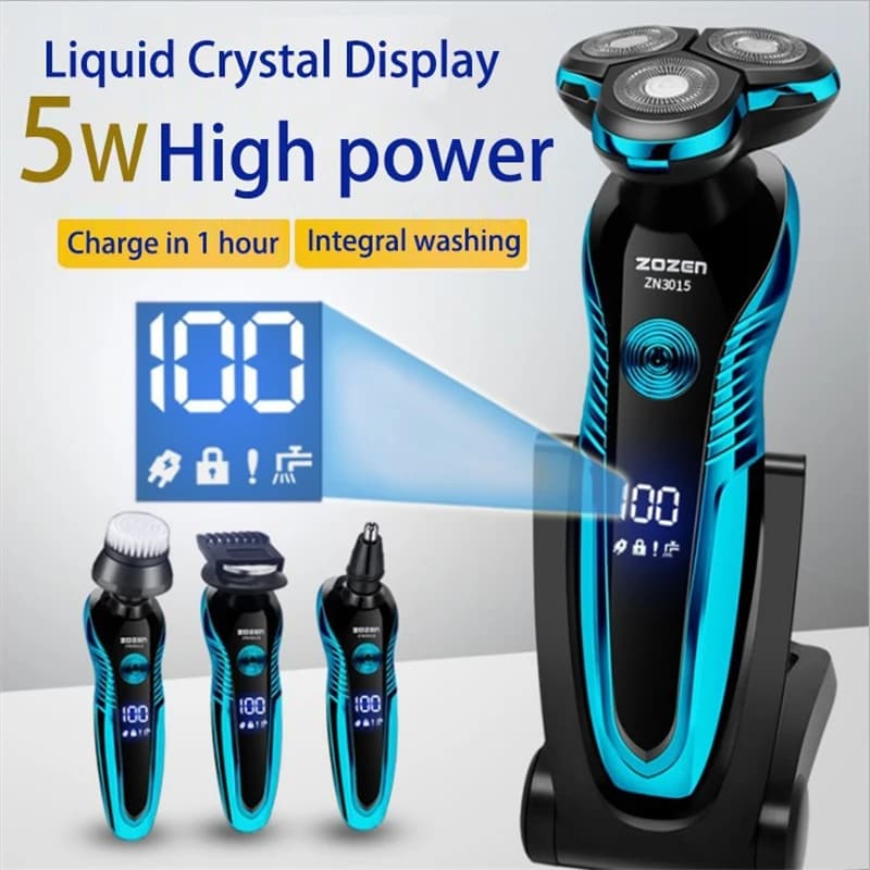 ZOZEN Electric Razor Rechargeable Razor Electric Shaver Machine for Men Body Hair Barba Trimmer Use Bagnate-Dryer Washable