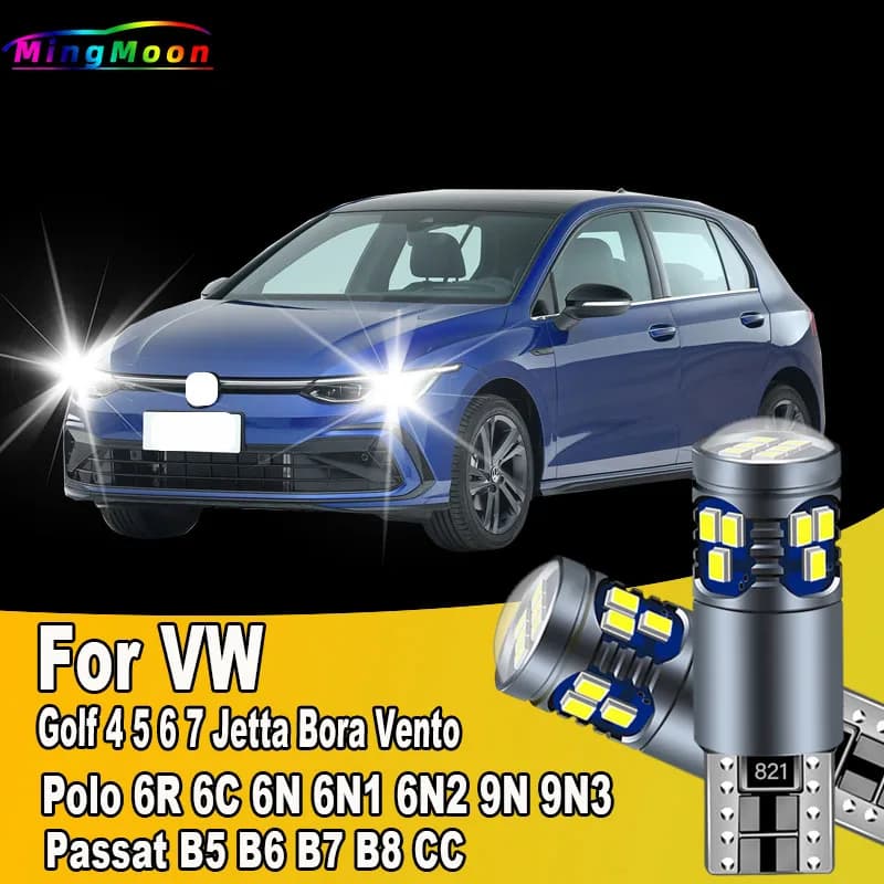 2 pezzi T10 lampadine a LED per auto per VW Golf 4 5 6 7 Jetta Bora Vento Polo 6R 6C 6N 6N1 6N2 9N 9N3 Passat B5 B6 B7 B8 CC luci di distanza