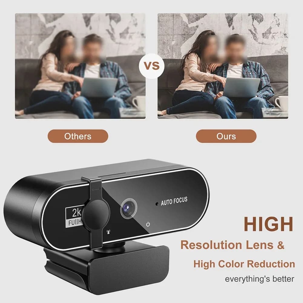Webcam ad alta definizione 4K per lezioni online e streaming live Webcam compatta con autofocus e fotocamera USB per computer