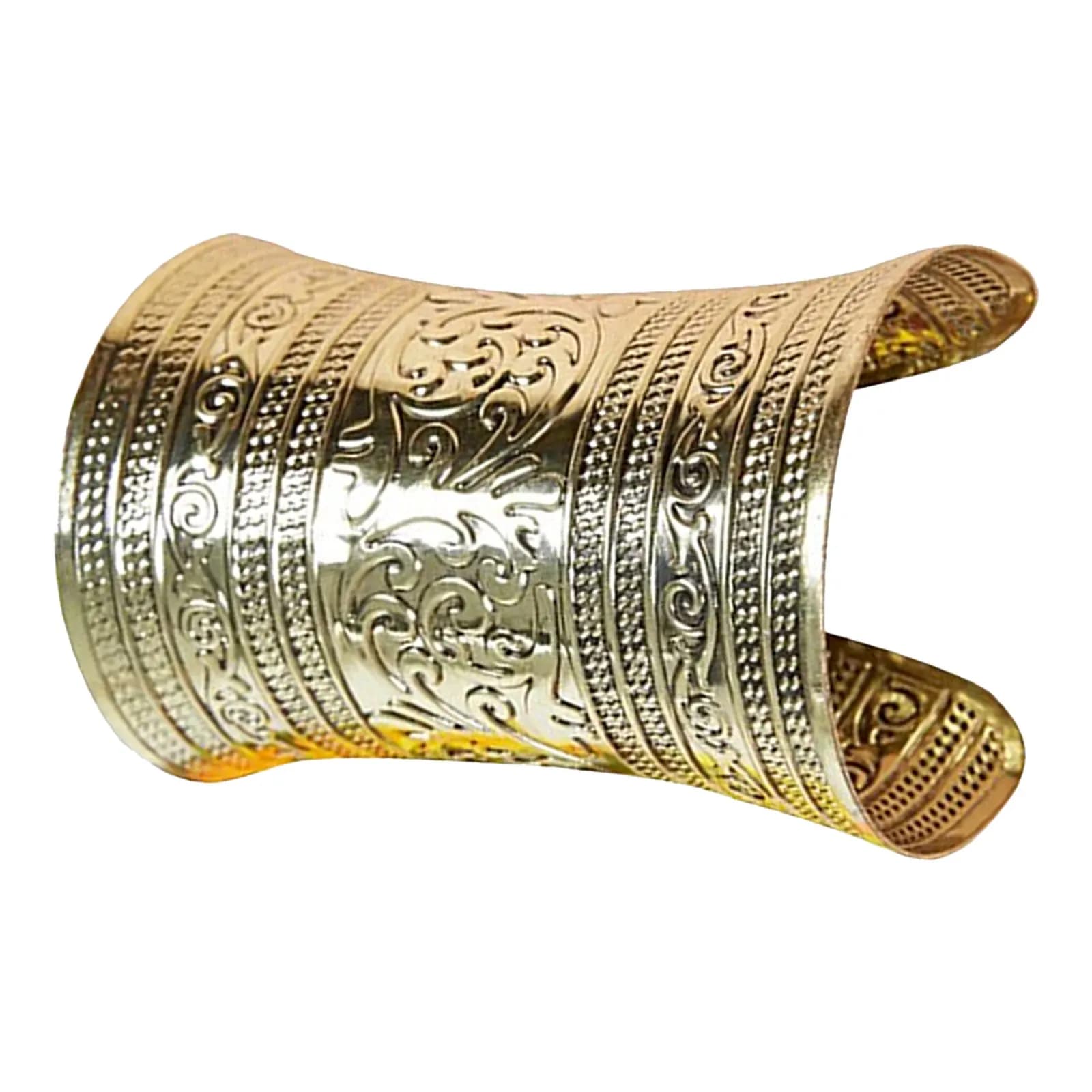 Bracciale a Polsino Tribale in Lega Dorata da Donna, Elegante e Leggero, Gioiello per Danzatrici, Accessorio per Feste, Festival e Cosplay